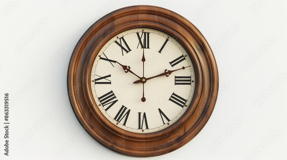 A regular clock that displays the time at the end of each hour on a white background A regular clock that displays the time at the end of each hour on a white background