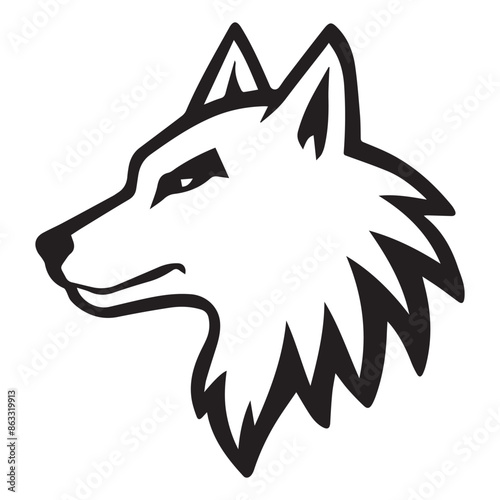  Wolf head logo silhouette vector icon