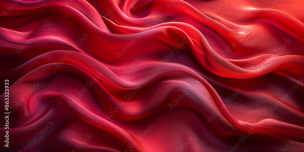 Obraz premium design product your space empty background fabric beautiful pleats soft wavy fabric shiny background satin silk red 