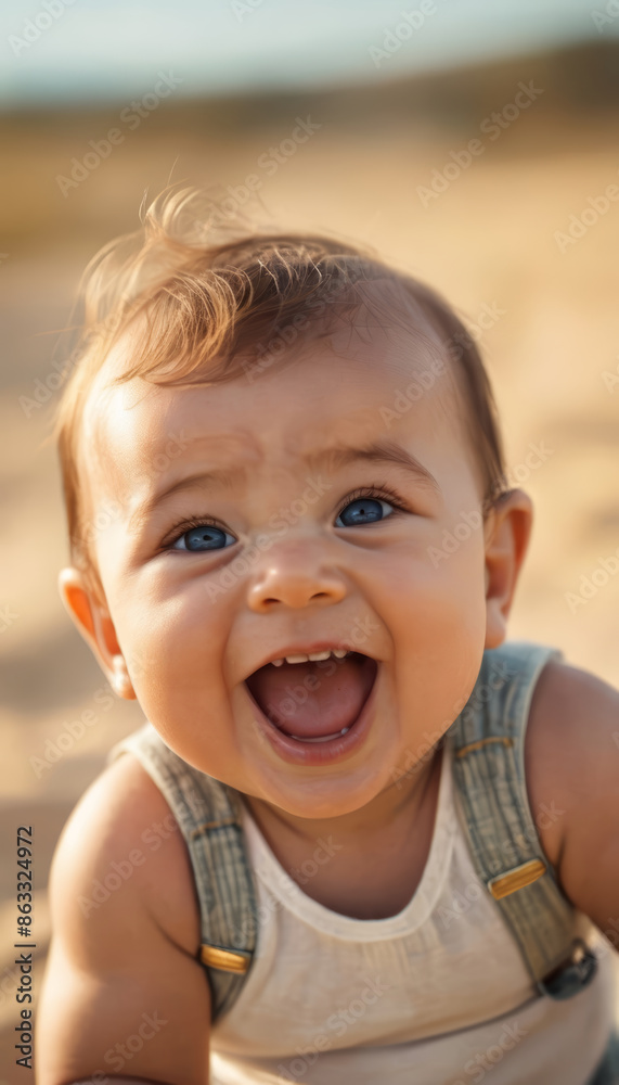 portrait of a baby, little child laughing portrait of a baby, little child laughing