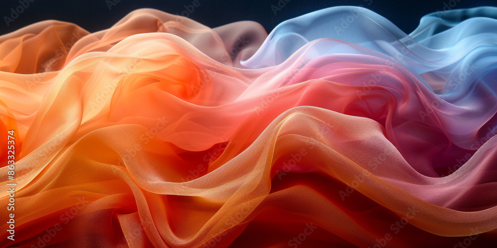 Fototapeta premium background textile Pattern Texture Wave Color Luxury Sexy Fabric Industry Silk Cloth Linen Passion Satin Material Bedding Smooth Backdrop Threads Pure Clean Clear Curtains 