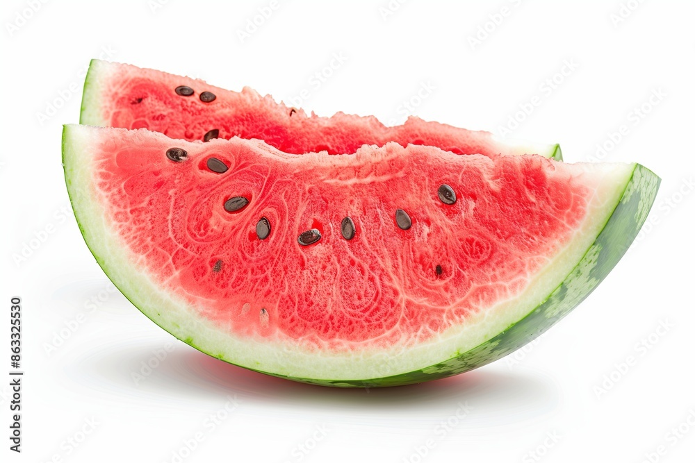 Watermelon slices isolated on white background cutout. Clipping Path Watermelon slices isolated on white background cutout. Clipping Path