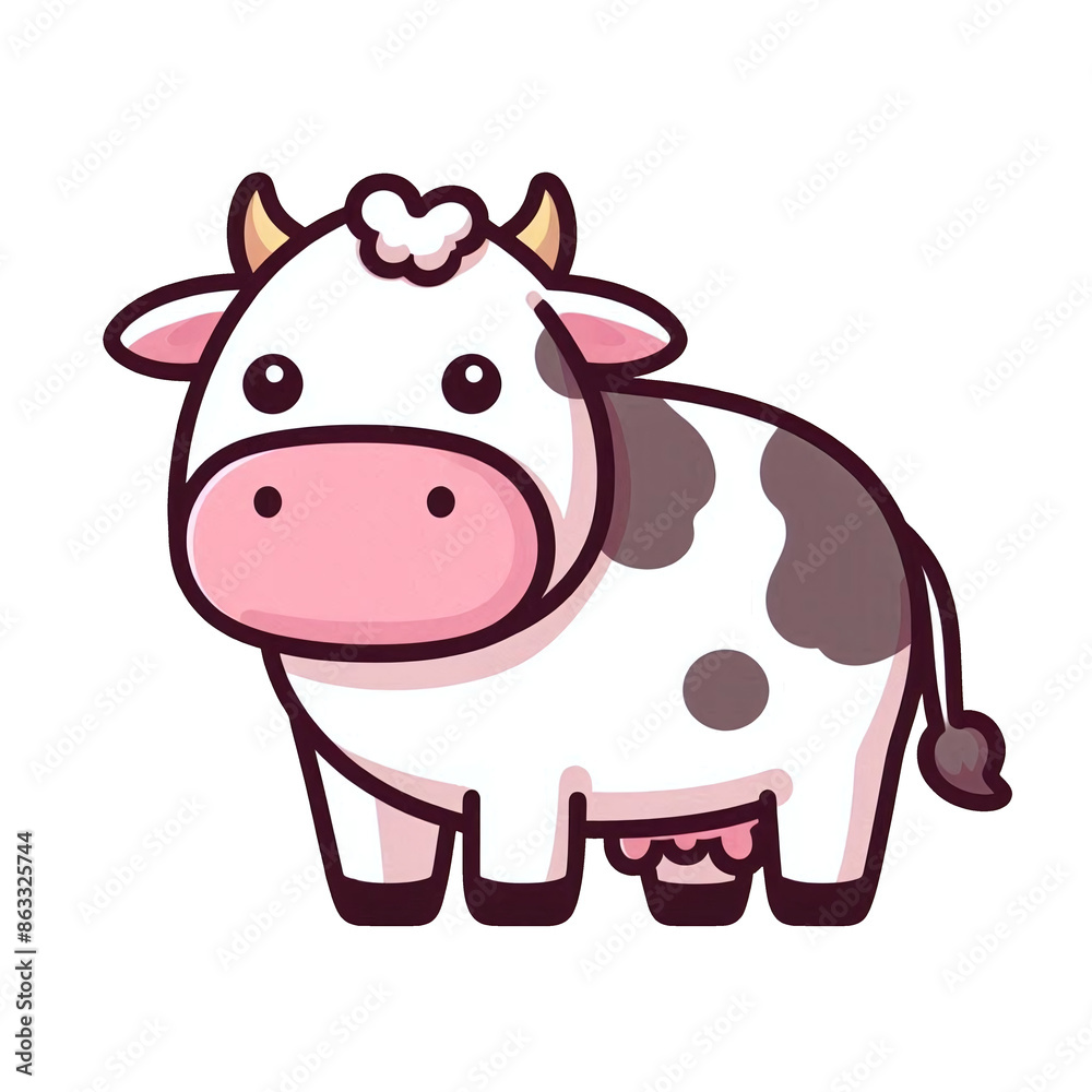 Cute Cartoon Dairy Cow Isolated Cute Cartoon Dairy Cow Isolated