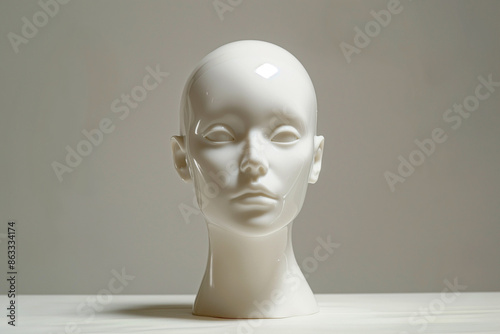  Mannequin Head on Stand, Solid Color Background
