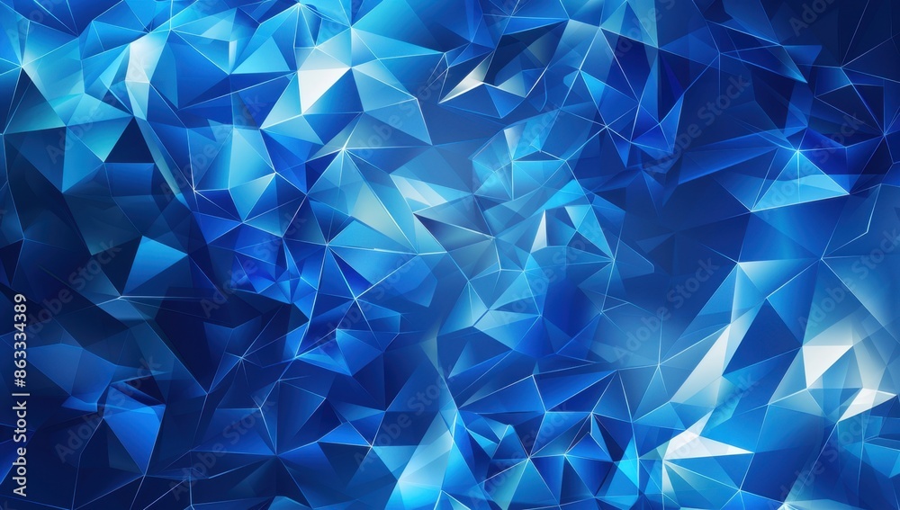 Obraz premium Blue polygonal background with lines and triangles in the style of dark blue color Generative AI