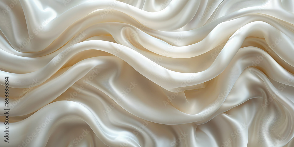 satin background White fabric Backdrop Pattern Abstract Texture Design Fashion Vintage Space Wave Color Luxury Wallpaper Beautiful Shape Curtain Textile 