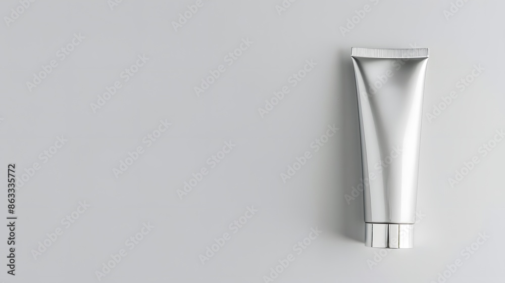 3d render mockup of cosmetic bundle for skin hair care. White plastic bottles and tubes with black caps in row on bright white backdrop 3d render mockup of cosmetic bundle for skin hair care. White plastic bottles and tubes with black caps in row on bright white backdrop