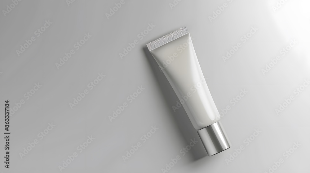 3d render mockup of cosmetic bundle for skin hair care. White plastic bottles and tubes with black caps in row on bright white backdrop 3d render mockup of cosmetic bundle for skin hair care. White plastic bottles and tubes with black caps in row on bright white backdrop