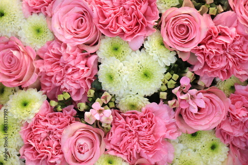 Pink wedding flowers