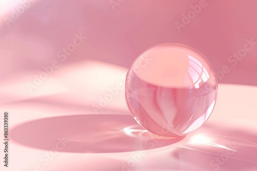 abstract background with 3d spheres and balls on pastel peach color background. Pastel peach, pink, white colors. Minimalist style. © JK2507