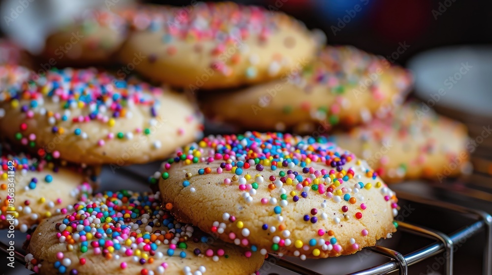 Sugar cookies with colored sprinkles Sugar cookies with colored sprinkles