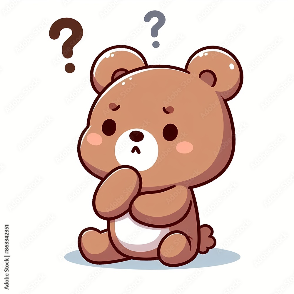 Obraz premium cute bear confused cartoon vector icon illustration