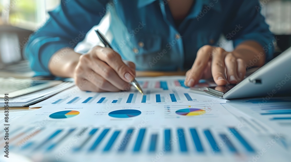 Business creative workers team Meeting Discussing showing the results chart and graph Work.
