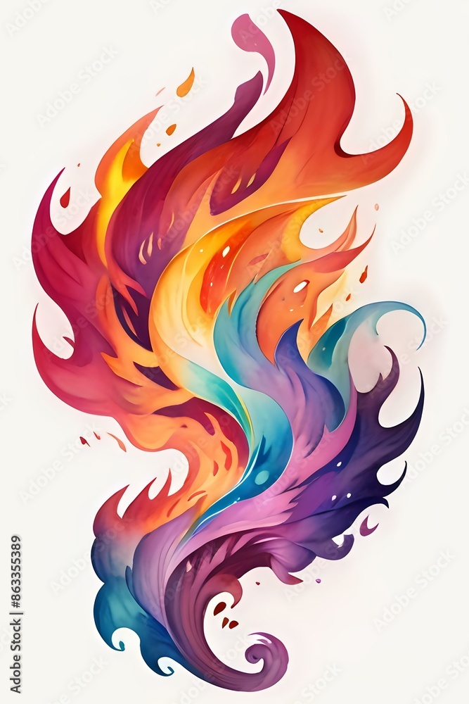 Vibrant abstract flame artwork with dynamic, flowing shapes and a spectrum of bright colors. Ideal for modern decor, creative branding, or artistic projects, offering a visually captivating and energ
Vibrant abstract flame artwork with dynamic, flowing shapes and a spectrum of bright colors. Ideal for modern decor, creative branding, or artistic projects, offering a visually captivating and energ