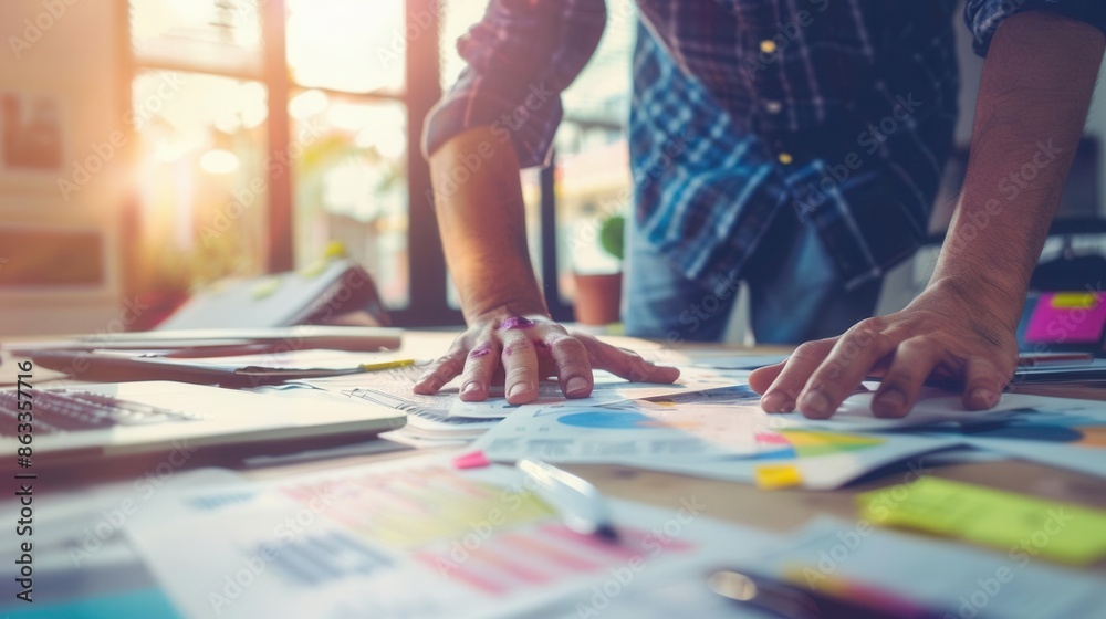 Obraz premium Human-Centered Design. UX designer conducting user testing concept