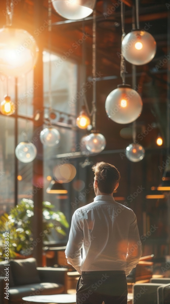 Entrepreneurial Vision. Tech startup founder pitching an idea to potential investors concept Entrepreneurial Vision. Tech startup founder pitching an idea to potential investors concept