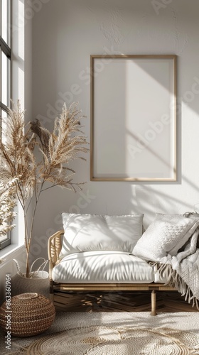 Frame mockup in contemporary interior background