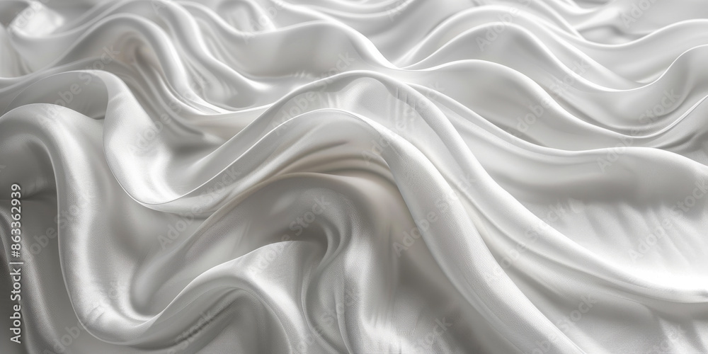 Fototapeta premium silk white folds Elegant material fold smooth soft softness wave sensual sexual abstract background textile clothing drape calm wrinkle fabric macro dress affectionate texture colours 