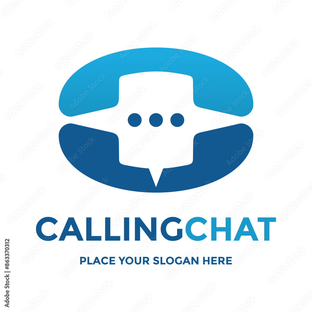 Calling chat vector logo template. This design use phone symbol. Suitable for communication. Calling chat vector logo template. This design use phone symbol. Suitable for communication.
