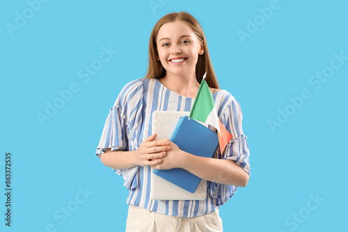 Young female student with f...