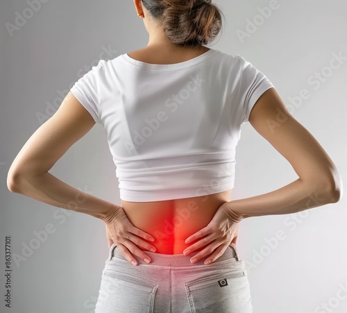 
Loin spasm.woman with back pain photo