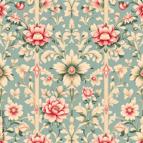 Wallpaper Mural seamless floral pattern Torontodigital.ca