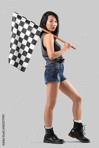 Beautiful Asian woman with ...