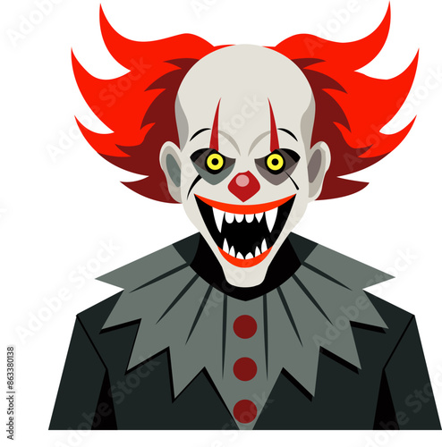 Halloween Cartoon Character Scary Clown Vector SVG