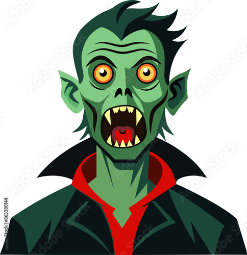 Halloween Cartoon Character Hungry Zombie Vector SVG