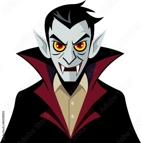 Halloween Cartoon Character Bloodthirsty Vampire Vector SVG