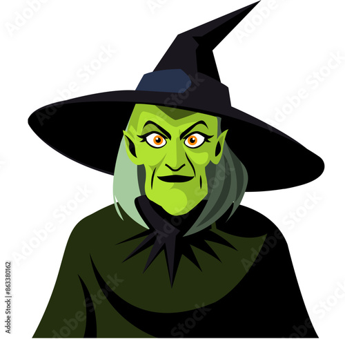 Halloween Cartoon Character Grinning Witch Vector SVG