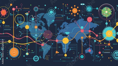 Predictive analytics tool forecasting disease outbreaks and guiding public health interventions complete infographic scrutiny of predictive analytics in future epidemiological modeling photo