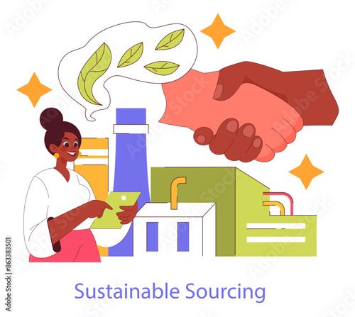 Sustainable Materials. Flat Vector Illustration
