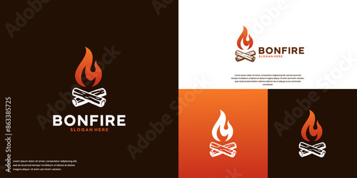 campfire abstract logo in classic style, logo design inspiration.