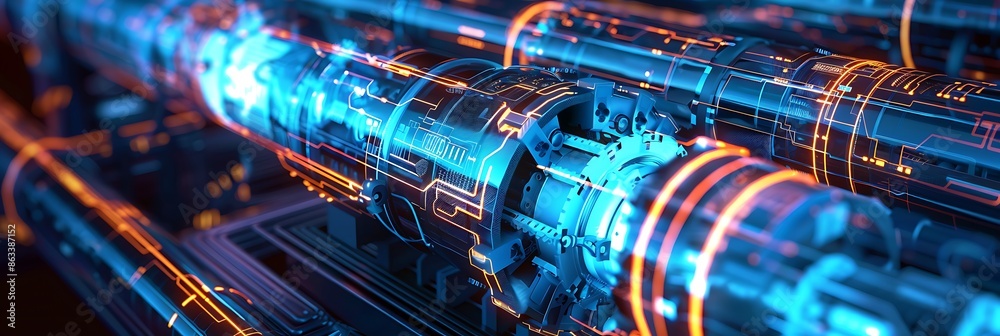 Robotic hydroelectric maintenance system automating inspection and repair tasks for safe and reliable power generation close scrutiny infographic of robotic maintenance in future energy infrastructure
