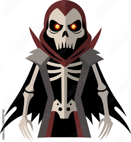 Halloween Cartoon Character Skeleton Ranger Vector SVG