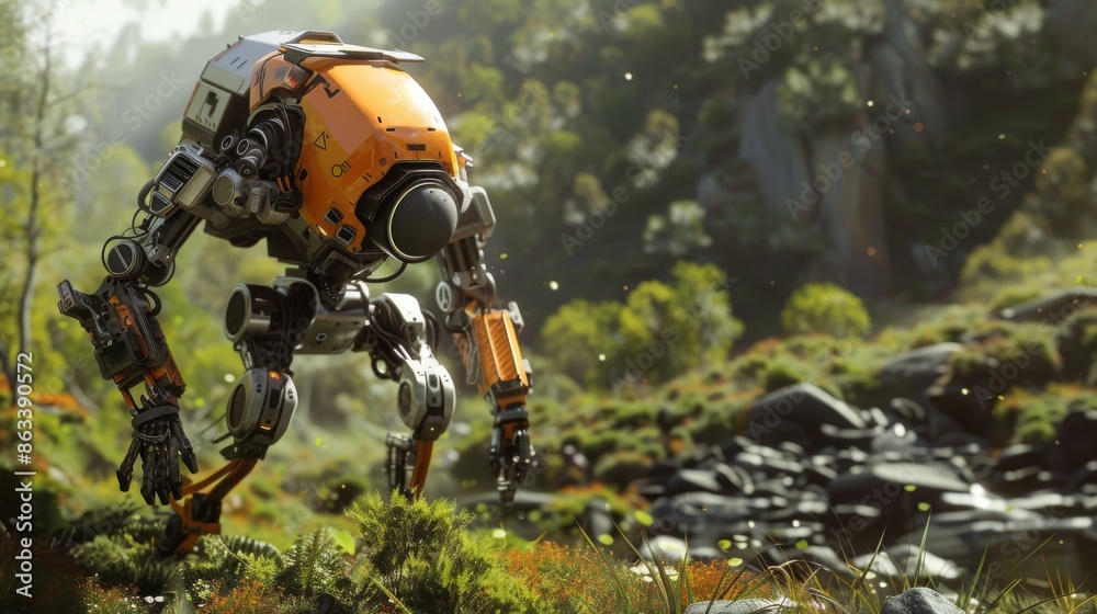 Advanced AI robot adjusting strategies in real-time during diverse terrain rescue operations showcasing autonomous intelligence Advanced AI robot adjusting strategies in real-time during diverse terrain rescue operations showcasing autonomous intelligence