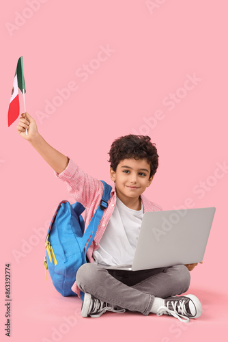 Little boy with Mexican fla...
