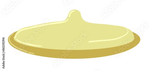 A yellow condom on transparence background, Abstract Representation of a Condom for Sexual Health Awareness