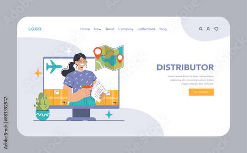 Distributor concept. Flat vector illustration