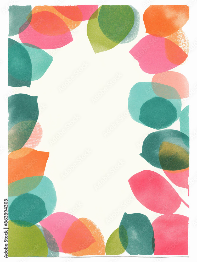 Obraz premium colorful leaf or petal pattern: page frame for invitation or similar document