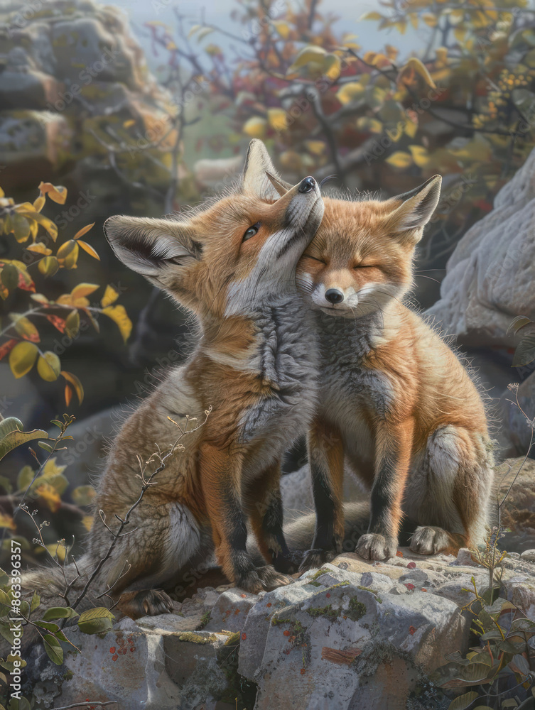 Captivating Pair of Foxes Nuzzling Each Other in a Wild Love Moment A Glimpse into Forest Romance and Nature s Delicate Bond Wildlife Photography of Foxes in Love Captivating Pair of Foxes Nuzzling Each Other in a Wild Love Moment A Glimpse into Forest Romance and Nature s Delicate Bond Wildlife Photography of Foxes in Love