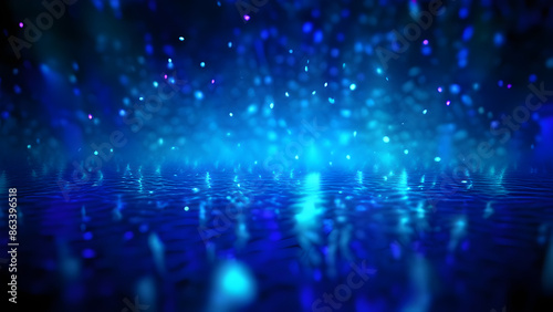 Abstract blue design particles glitter background