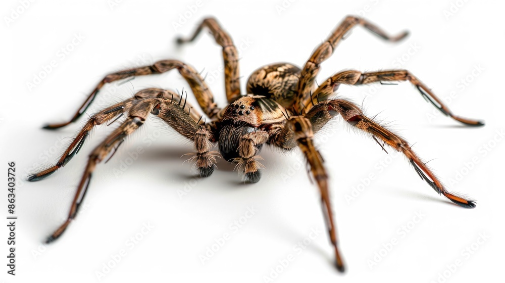 Isolated large spider with eight legs on white background Isolated large spider with eight legs on white background
