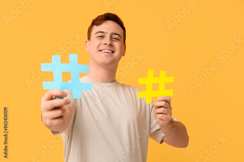 Handsome young man with has...