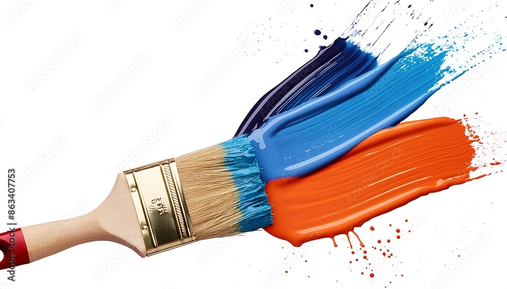 Obraz premium Brush smeared paint marks on white background. design elements