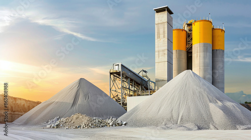Sand destined for cement manufacturing in a quarry photo