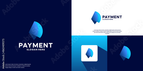 abstract digital payment logo, modern style, logo design template.