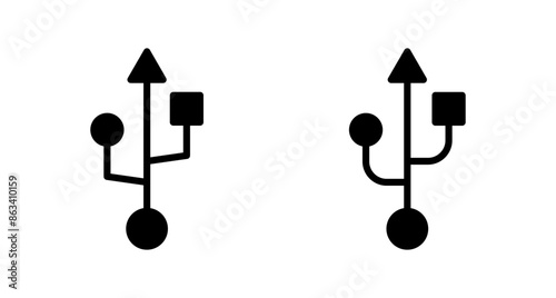 Usb icon vector isolated on white background. Flash disk icon vector