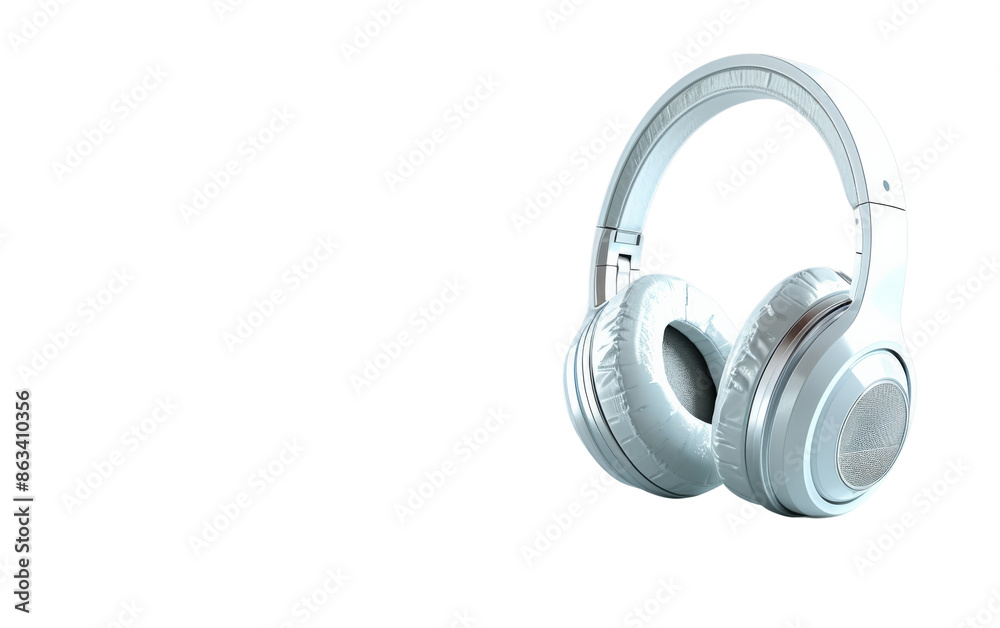 White wireless headphones isolated on a black background. White wireless headphones isolated on a black background.